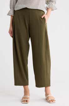 MAX STUDIO Twill Knit Barrel Leg Pants