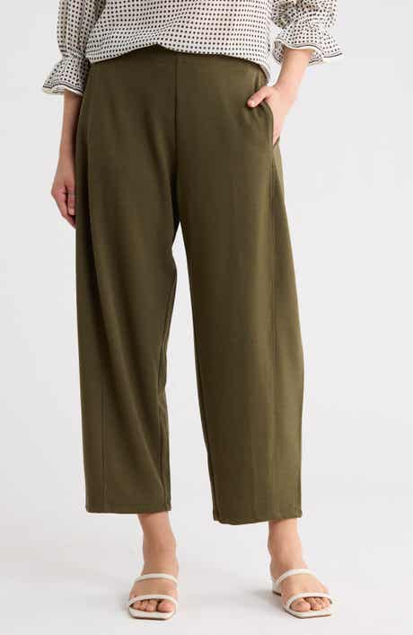 MAX STUDIO Twill Knit Barrel Leg Pants