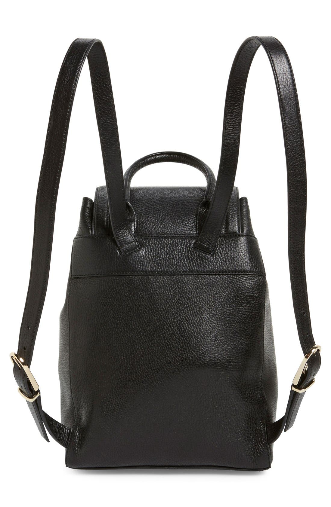 Tory Burch 'Serif T' Leather Backpack, Alternate, color, 