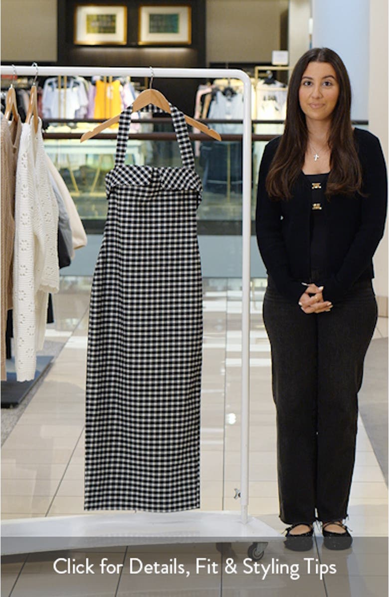 Chiara Gingham Halter Neck Pencil Dress, sales video thumbnail