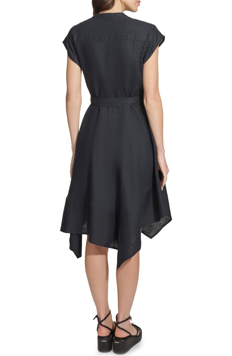 DKNY Handkerchief Hem Linen Shirtdress, Alternate, color,