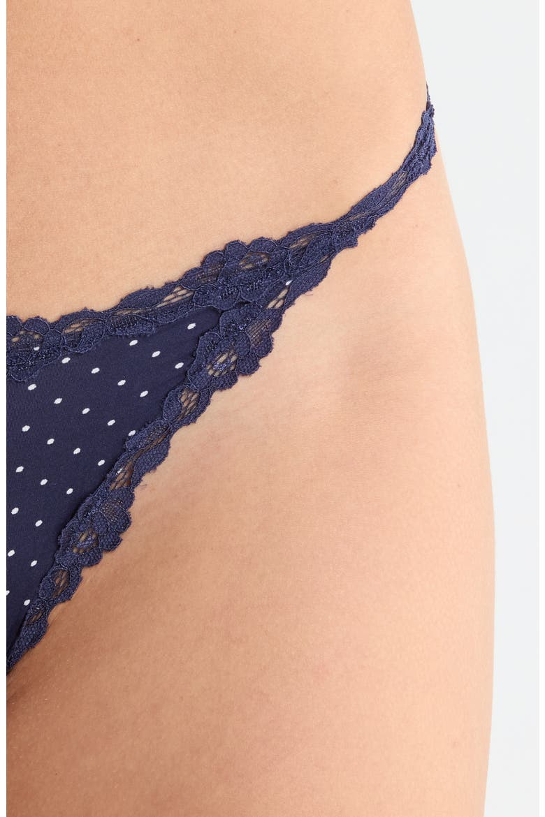 Intimately FP Charlie Micro Thong, Alternate, color, NAVY DOT
