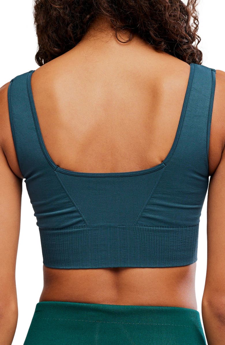Free People FP Movement Karma Square Neck Sports Bra, Alternate, color, Evergreen
