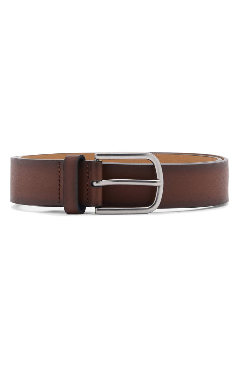 MANGO Leather Belt, Main, color, 