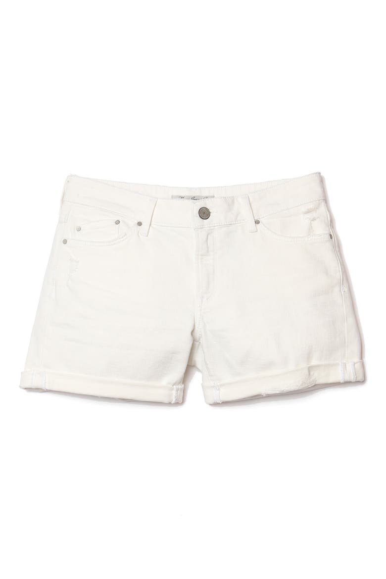 Pixie Ripped Denim Shorts, Alternate, color, WHITE RIPPED NOLITA