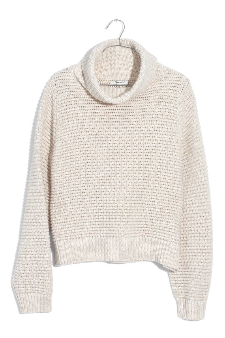 Side Button Turtleneck Sweater, Alternate, color, HEATHER OAK