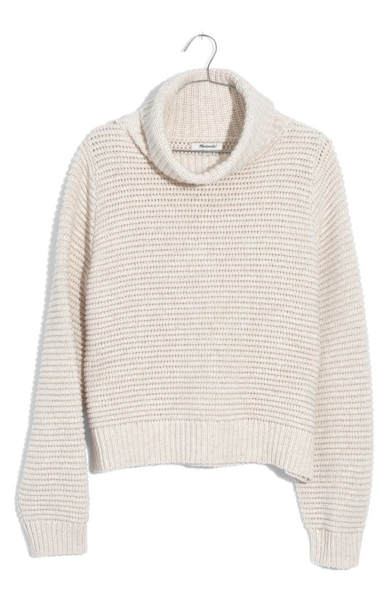 Madewell Side Button Turtleneck Sweater, Alternate, color, 