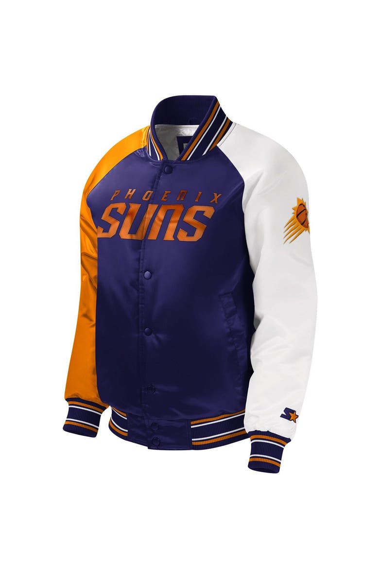 Youth Starter Purple Phoenix Suns Raglan Full-Snap Varsity Jacket, Alternate, color, Purple