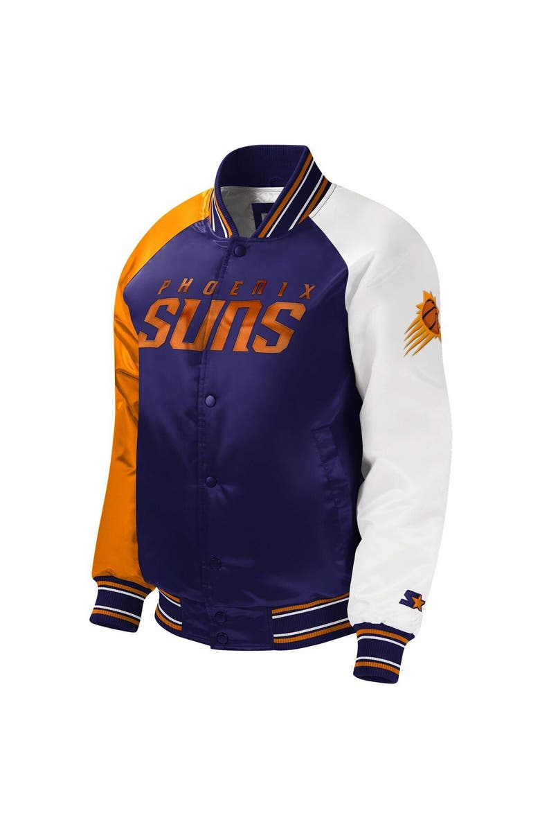STARTER Youth Starter Purple Phoenix Suns Raglan Full-Snap Varsity Jacket, Alternate, color, Purple