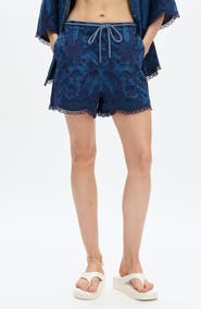 Bayeas Embroidered High Waist Denim Shorts