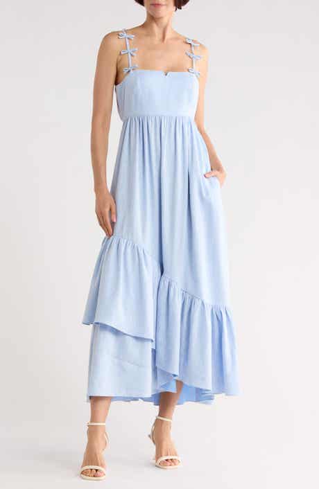 Cinq à Sept Bailey Linen & Cotton Blend Midi Sundress