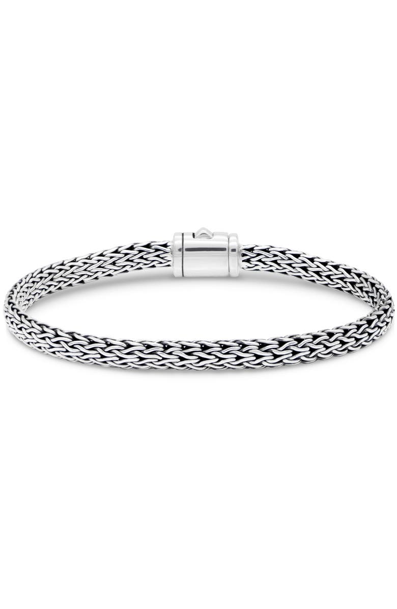 DEVATA Dragon Bone Oval 5mm Chain Bracelet in Sterling Silver, Alternate, color, Silver