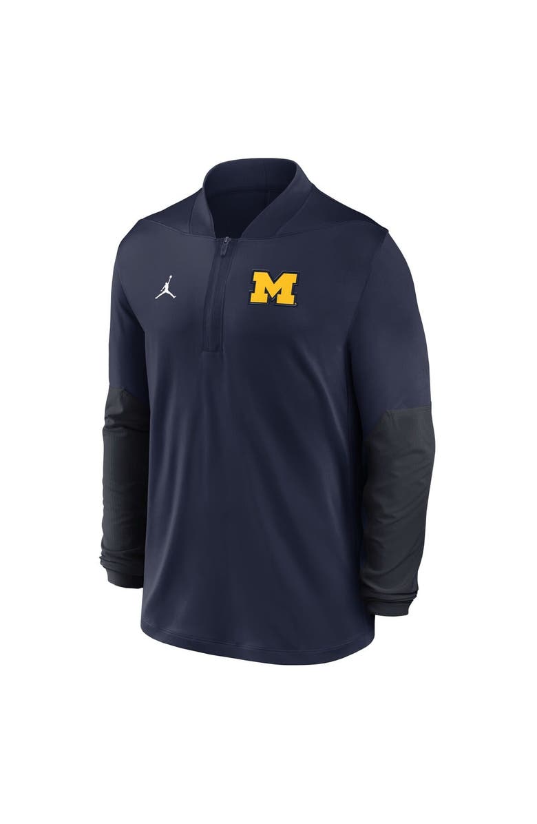 Jordan Brand Men's Jordan Brand Navy Michigan Wolverines Sideline Dri-FIT Half-Zip Pullover, Alternate, color, Navy