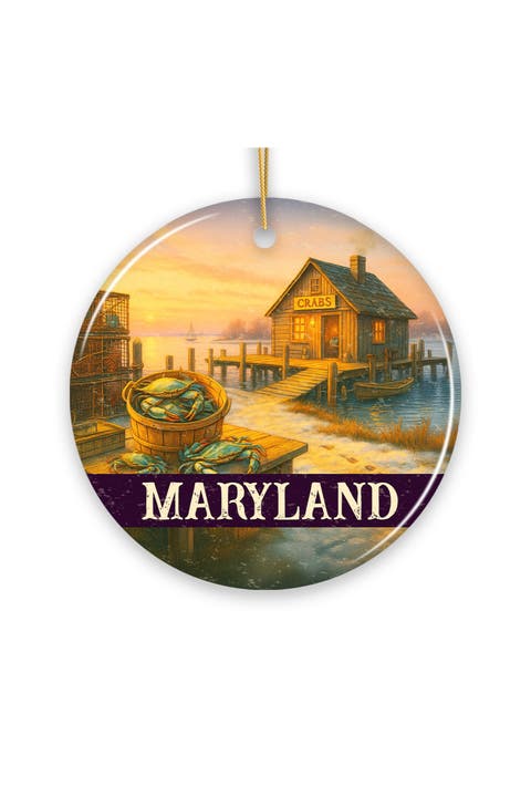 Maryland Crab Shack Dockside Ceramic Ornament