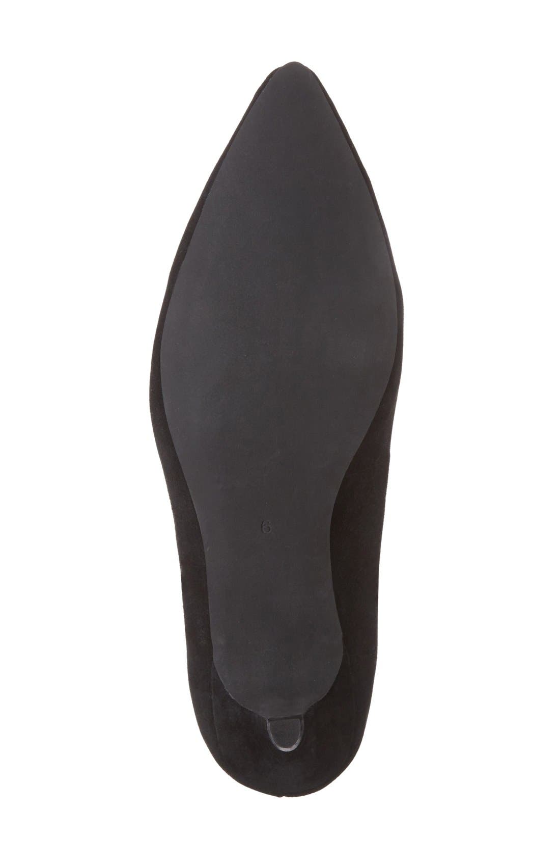 'Carla' Pointy Toe Pump, Alternate, color, BLACK SUEDE