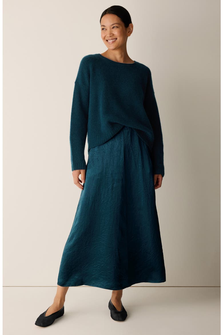 Crinkled Maxi Skirt, Alternate, color, SLATE BLUE