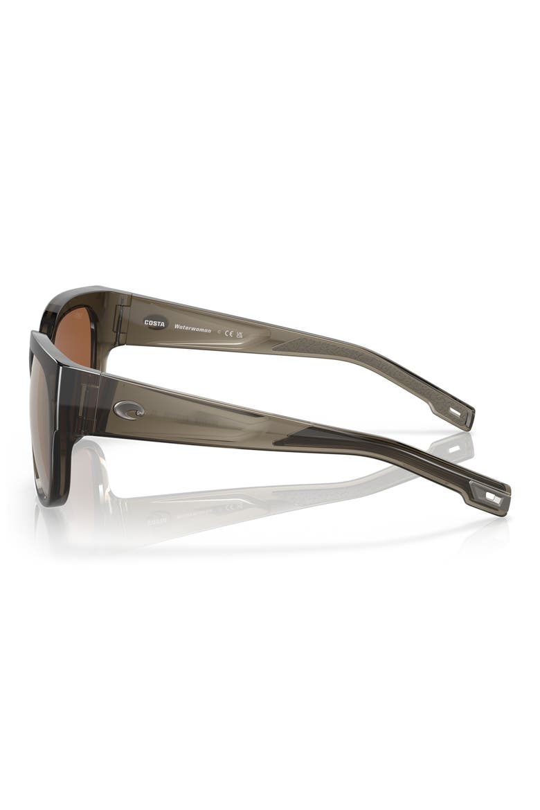 Waterwoman 55mm Polarized Pillow Sunglasses, Alternate, color, TAUPE / COPPER SILVER 580G