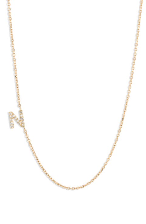 Love Letter Pavé Diamond Initial Pendant Necklace