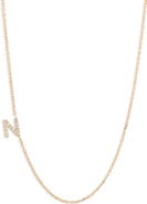 Anzie Love Letter Pavé Diamond Initial Pendant Necklace