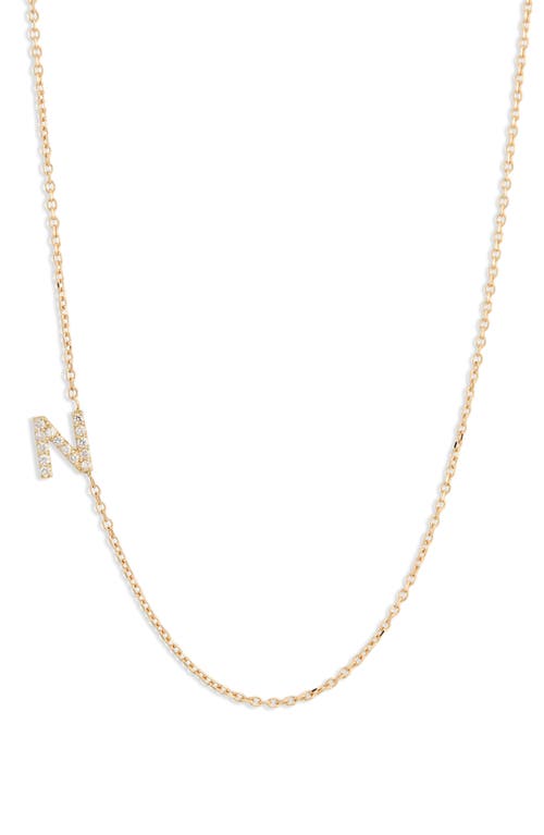 Anzie Love Letter Pavé Diamond Initial Pendant Necklace in Gold-N 