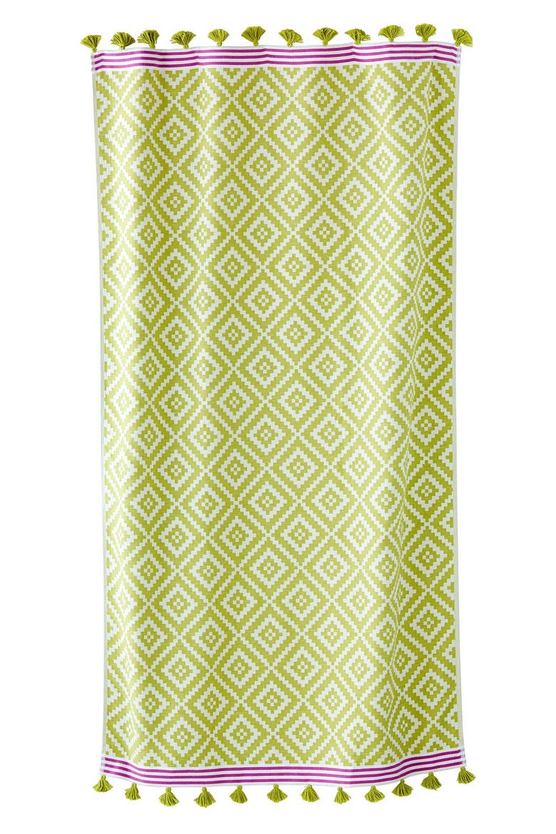 'Alabat' Beach Towel, Main, color, MOSS GREEN/ LOTUS