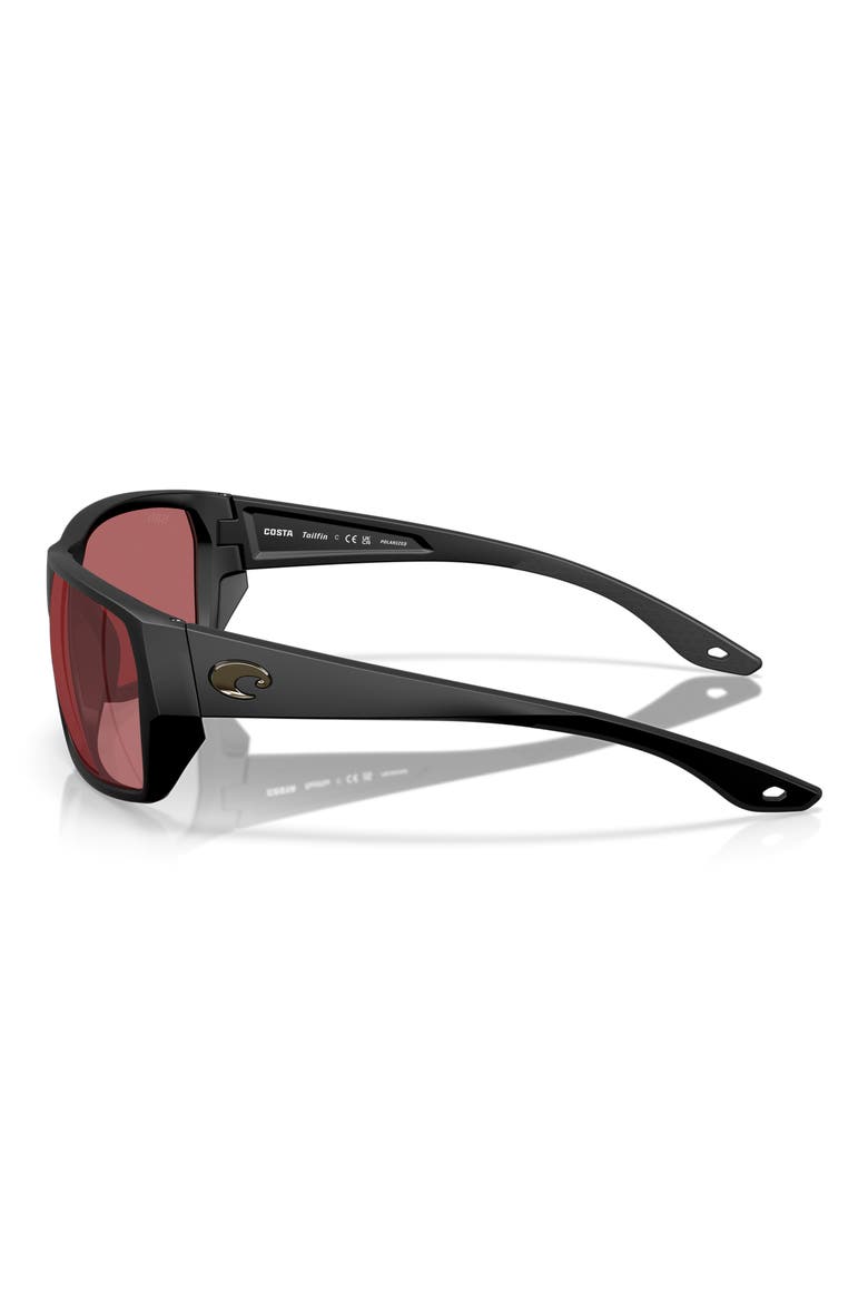 Tailfin 60mm Sunglasses, Alternate, color, MATTE BLACK / ROSE 580G
