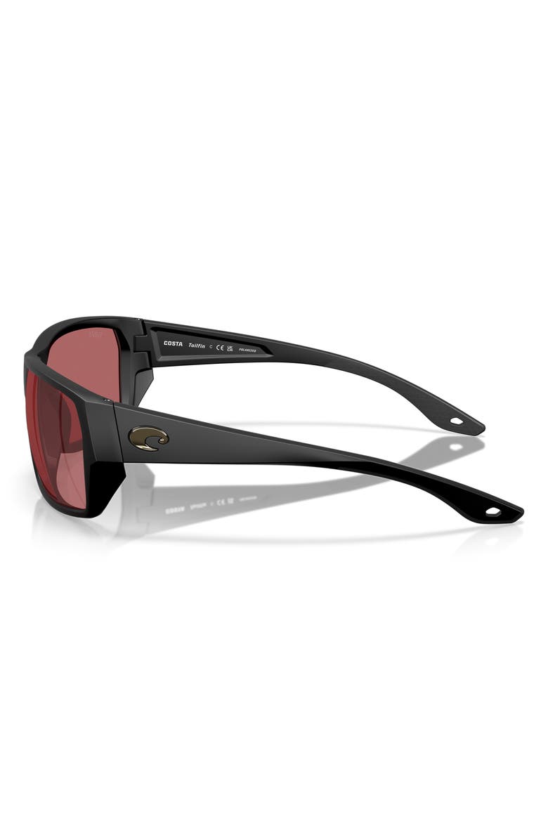 Costa Del Mar Tailfin 60mm Sunglasses, Alternate, color, Matte Black / Rose 580G