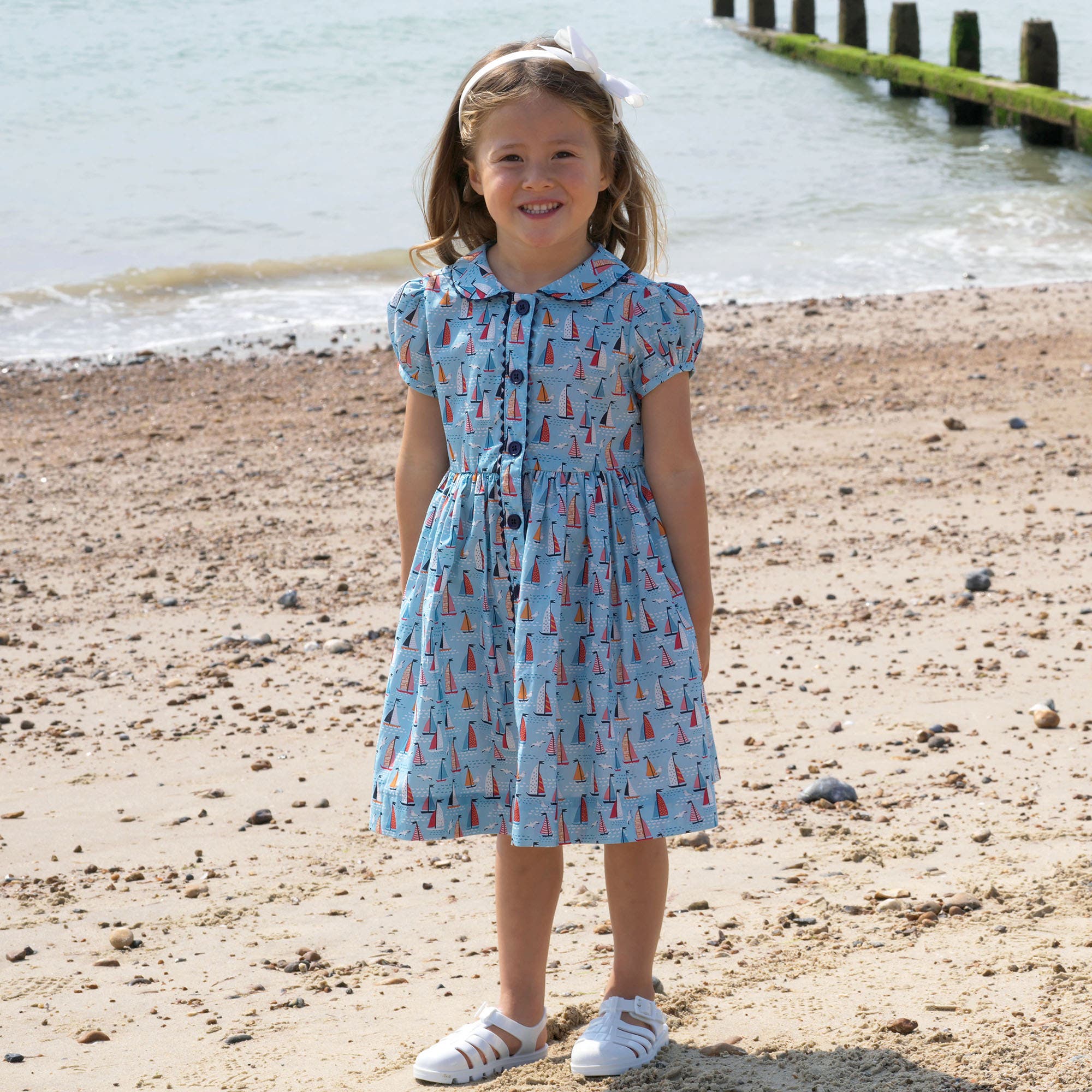 Rachel Riley Sailboat Button Front Dress | Nordstrom