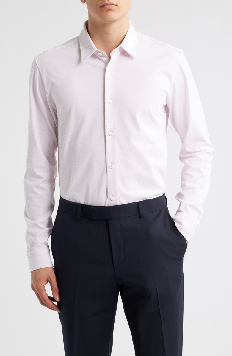 BOSS Roan Kent Slim Fit Button-Up Shirt, Main, color, Open Pink