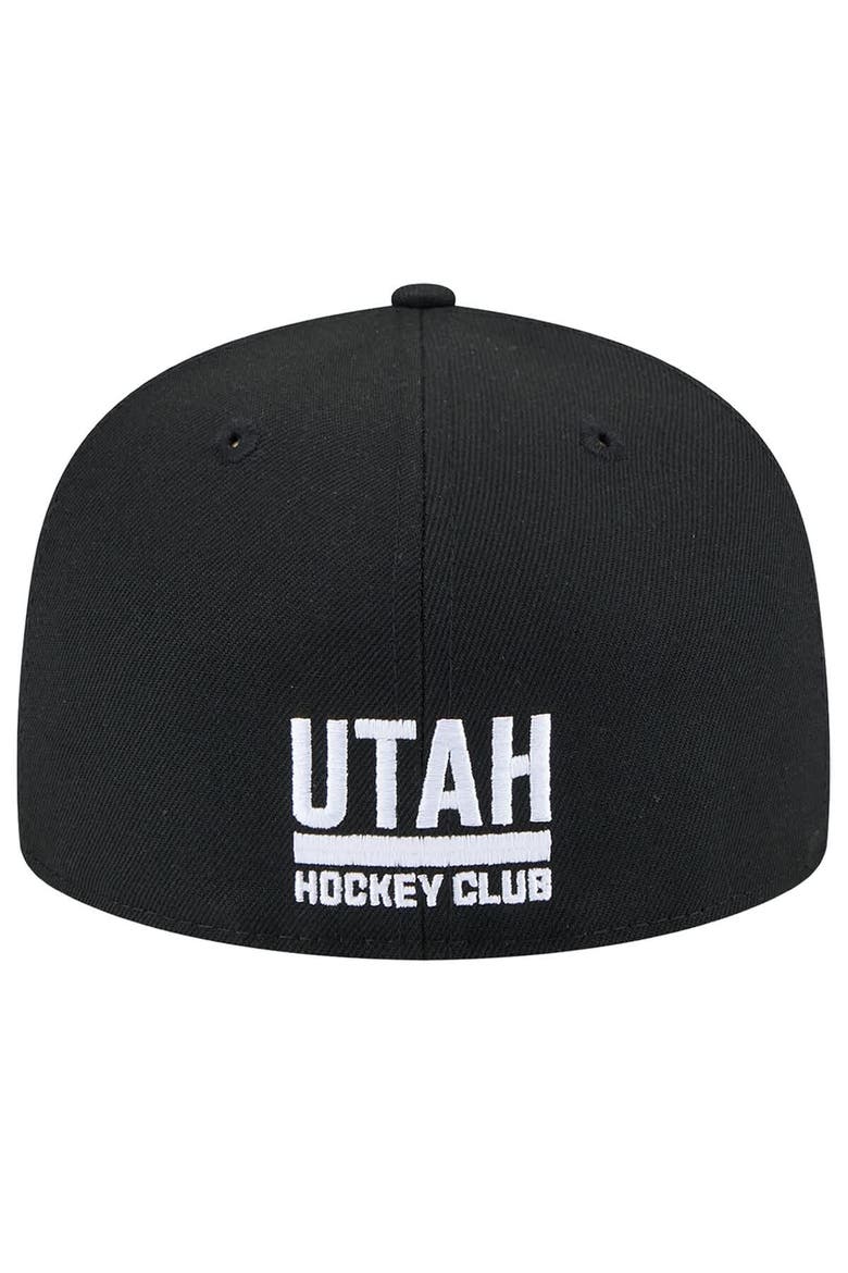Men's New Era Black Utah Hockey Club State Shape 1st Season 59FIFTY Fitted Hat, Alternate, color, Black