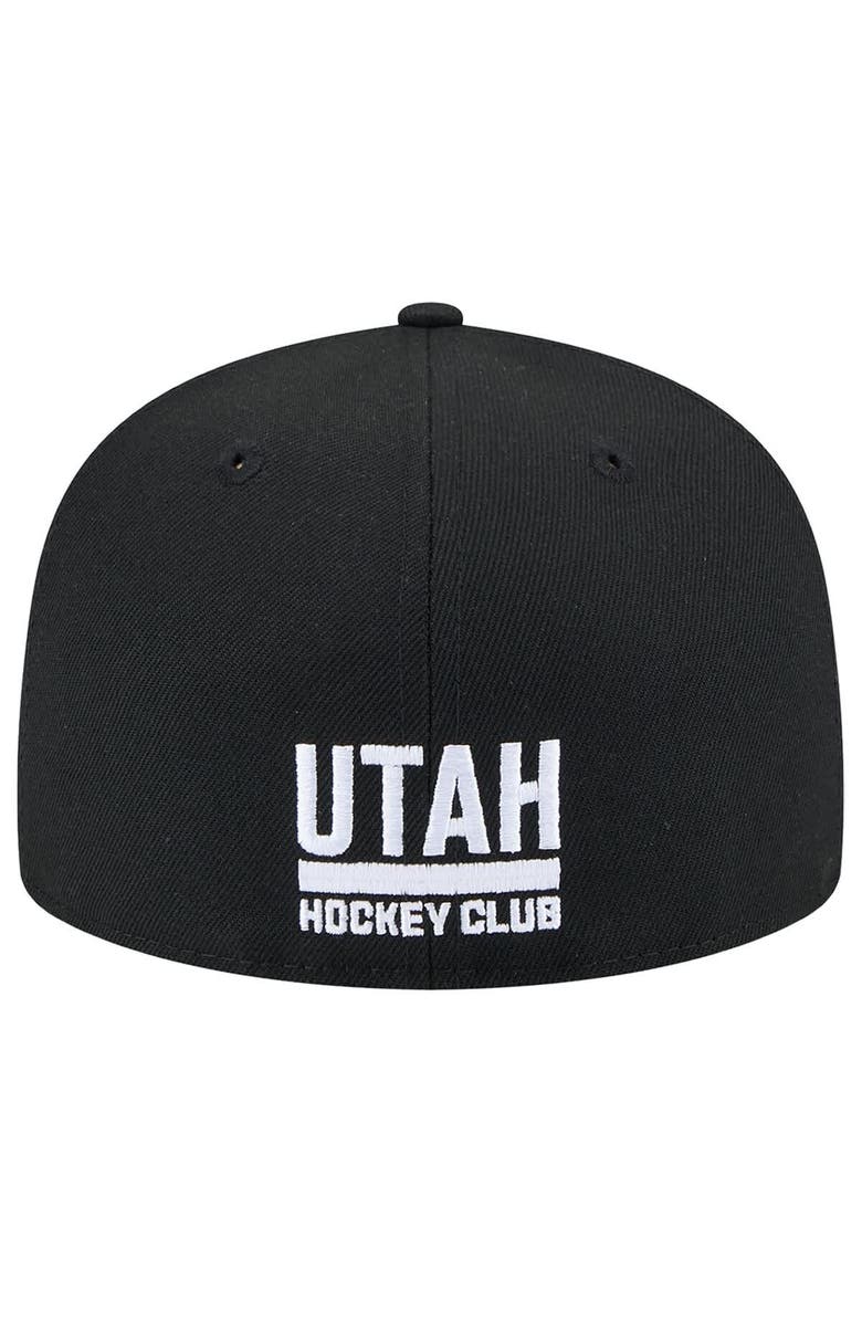 New Era Men's New Era Black Utah Hockey Club State Shape 1st Season 59FIFTY Fitted Hat, Alternate, color, Black