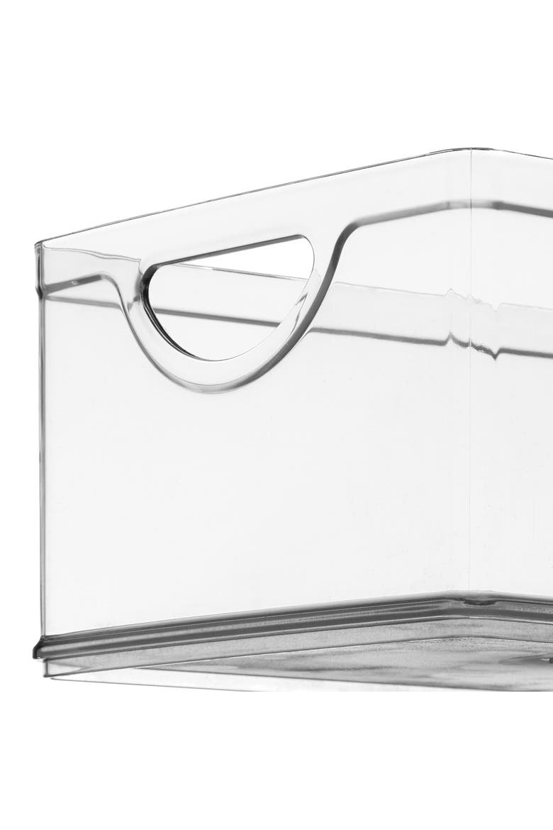 Pantry Organizer Bins with Handles - Storage Bins for Cabinets or Fridge - Set of 4 - Clear, Alternate, color, Clear
