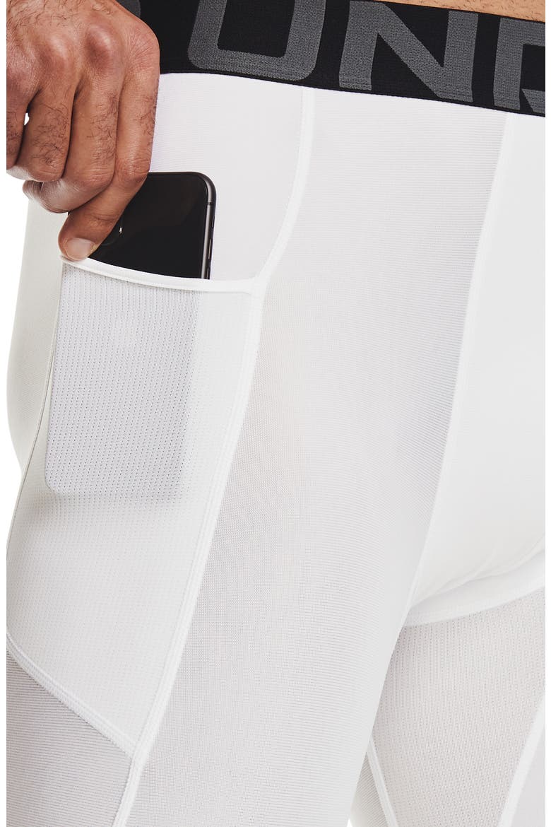 HeatGear® 3/4 Leggings, Alternate, color, WHITE