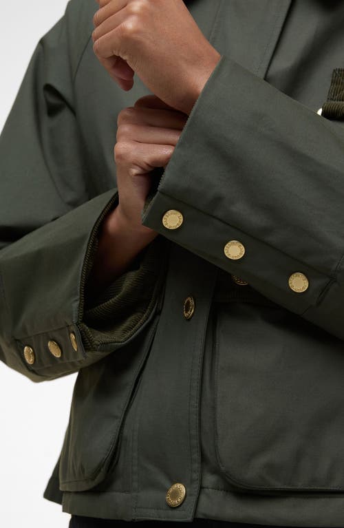 Barbour Corduroy-collar Button Jacket In Green
