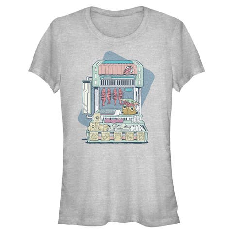 Juniors Star Wars The Mandalorian and Grogu The Child Street Stall T Shirt
