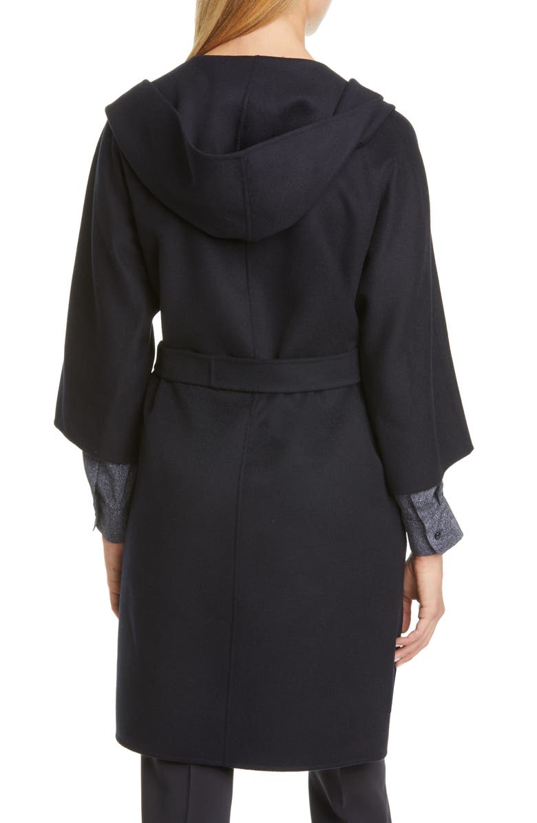Max Mara Vik Hooded Wool Blend Wrap Coat, Alternate, color,