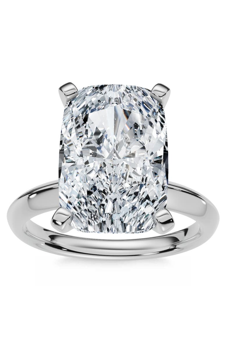 Bliss Diamond Certified 5Ct Cushion Solitaire Diamond Engagement Ring Lab Grown, Main, color, 14K White Gold