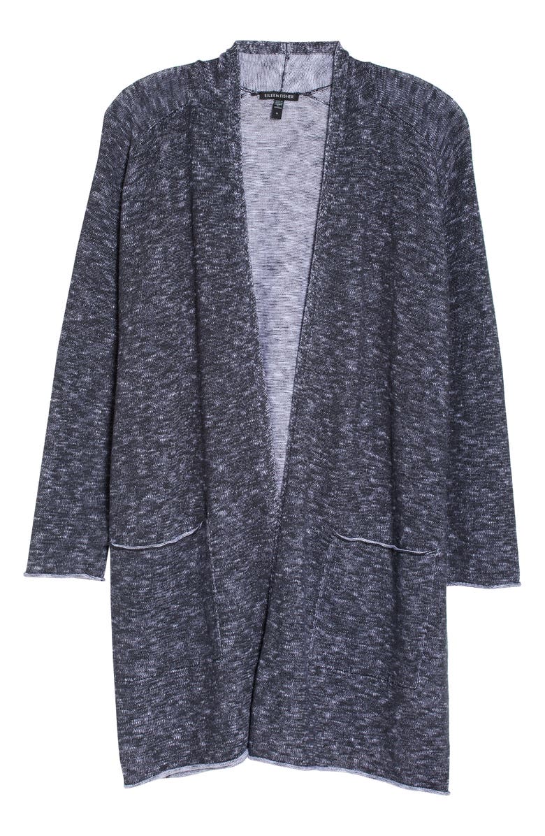 Eileen Fisher Long Cotton & Linen Blend Cardigan, Alternate, color,