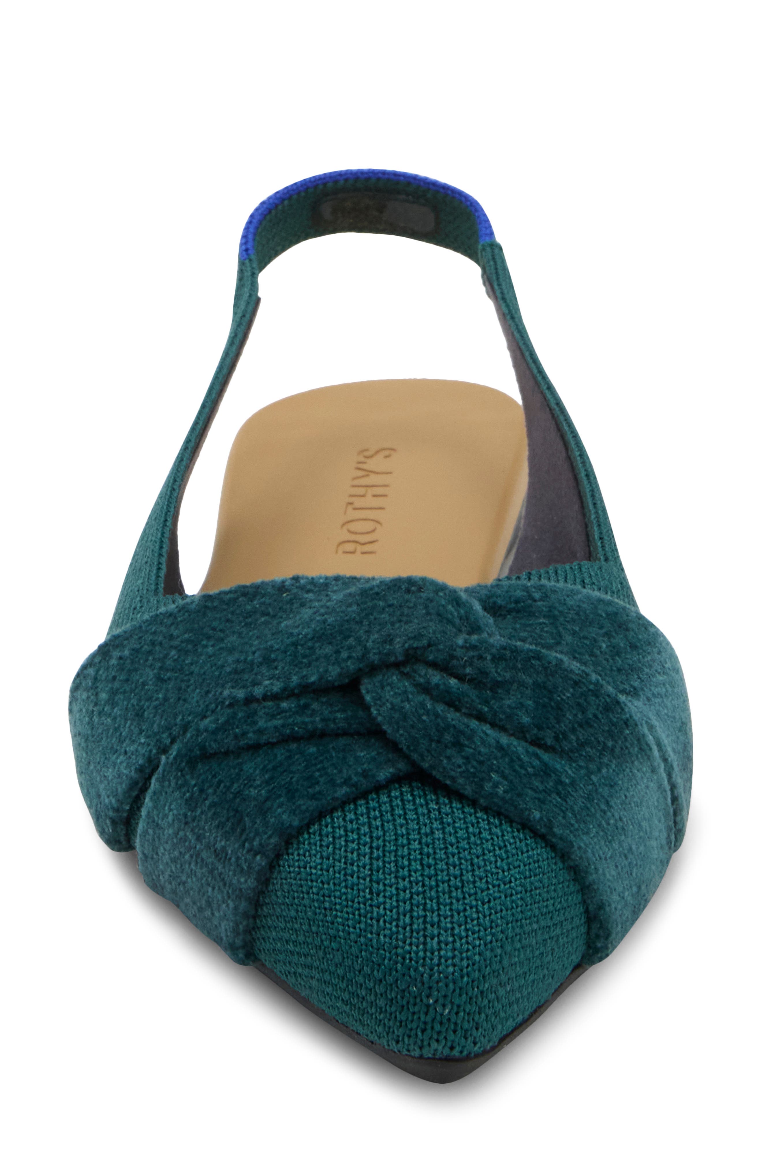 The Twist Point Slingback, Alternate, color, EVERGLADE