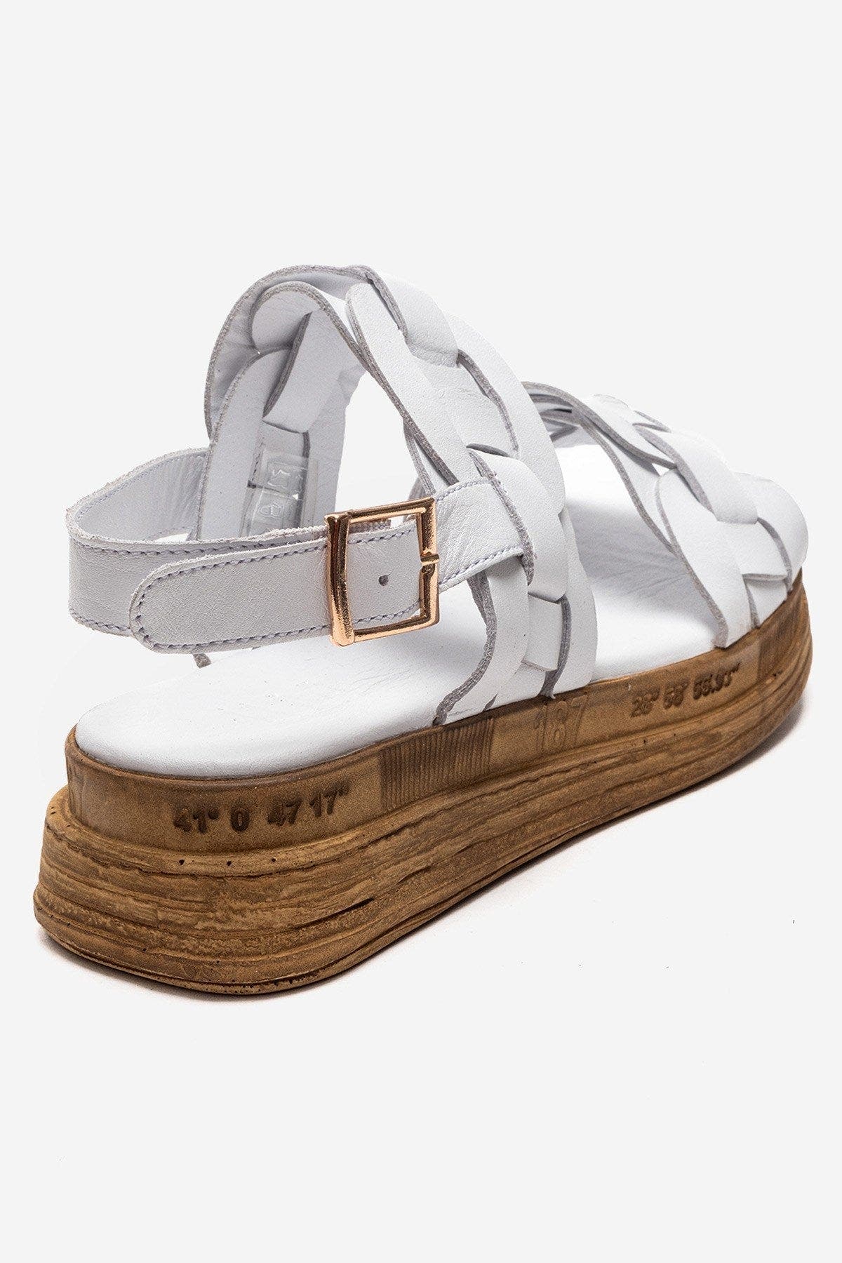 Forever & Always Shoes Elvoro Leather Sandal, Alternate, color, White