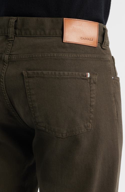 Canali Regular Fit Comfort Denim Jeans In Brown