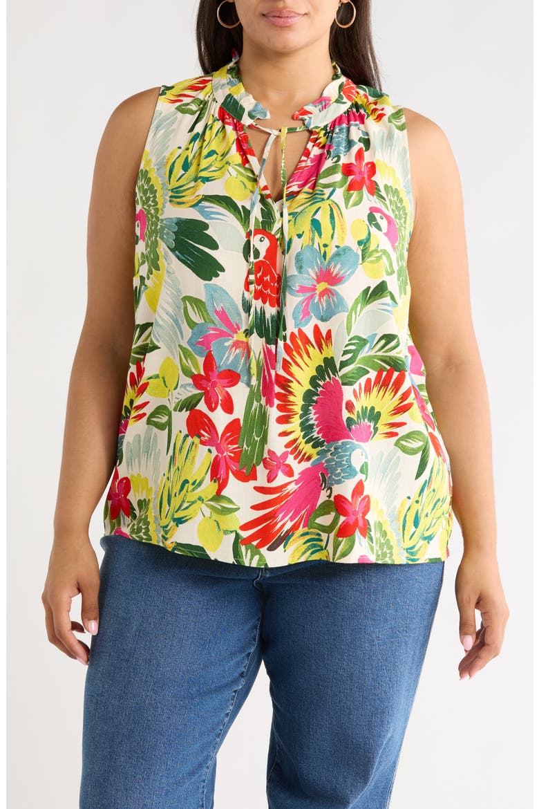 Wissa Tropical Print Top, Main, color, BRIGHT-MULTI