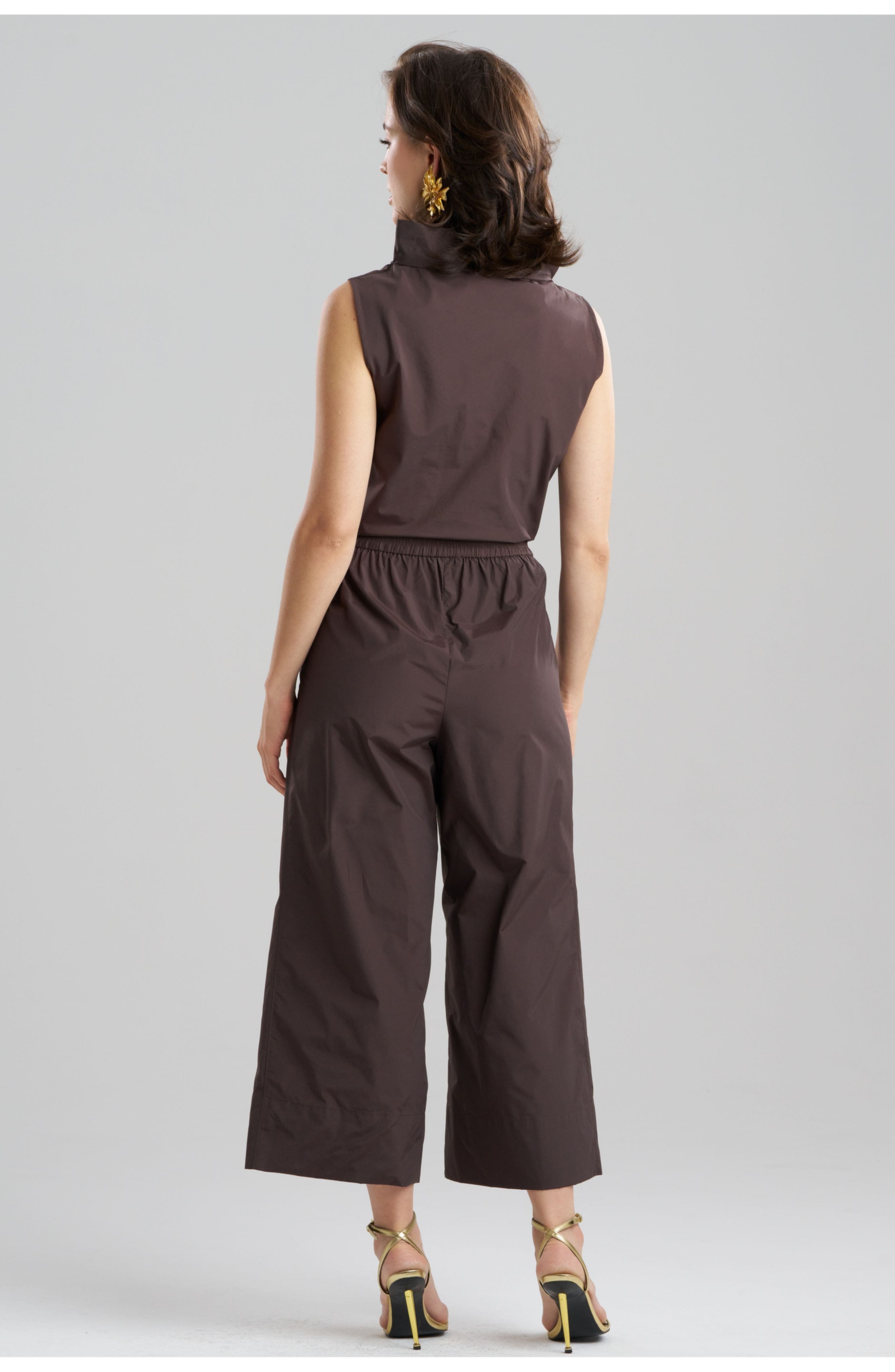 Techno Poplin Cropped Pants With Embroidery - image 4