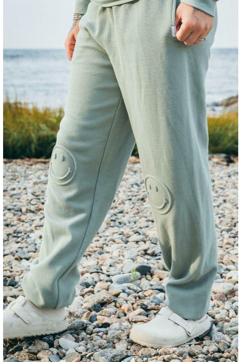 Smiley Thermal Pants, Alternate, color, GREEN