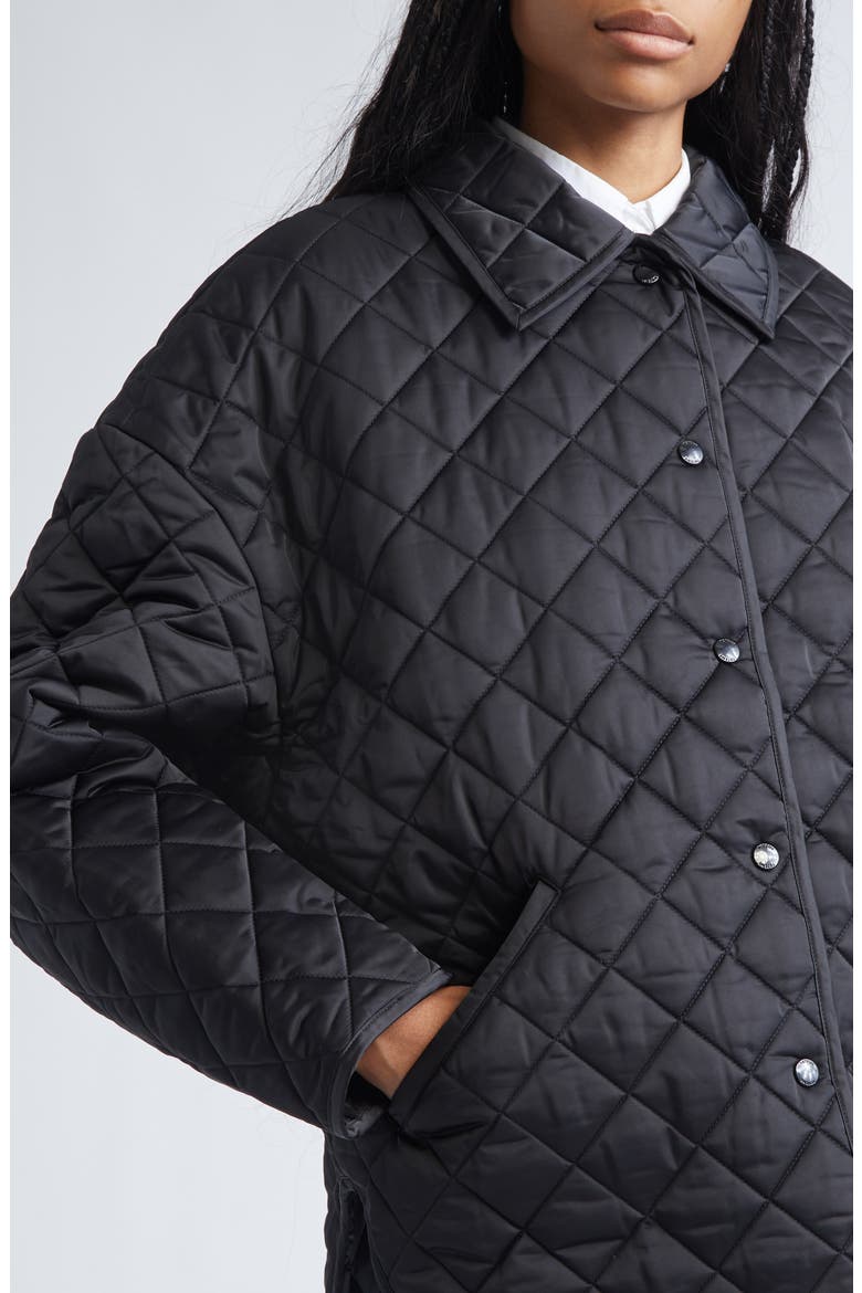 Oversize Quilted Jacket, Alternate, color, BLACK