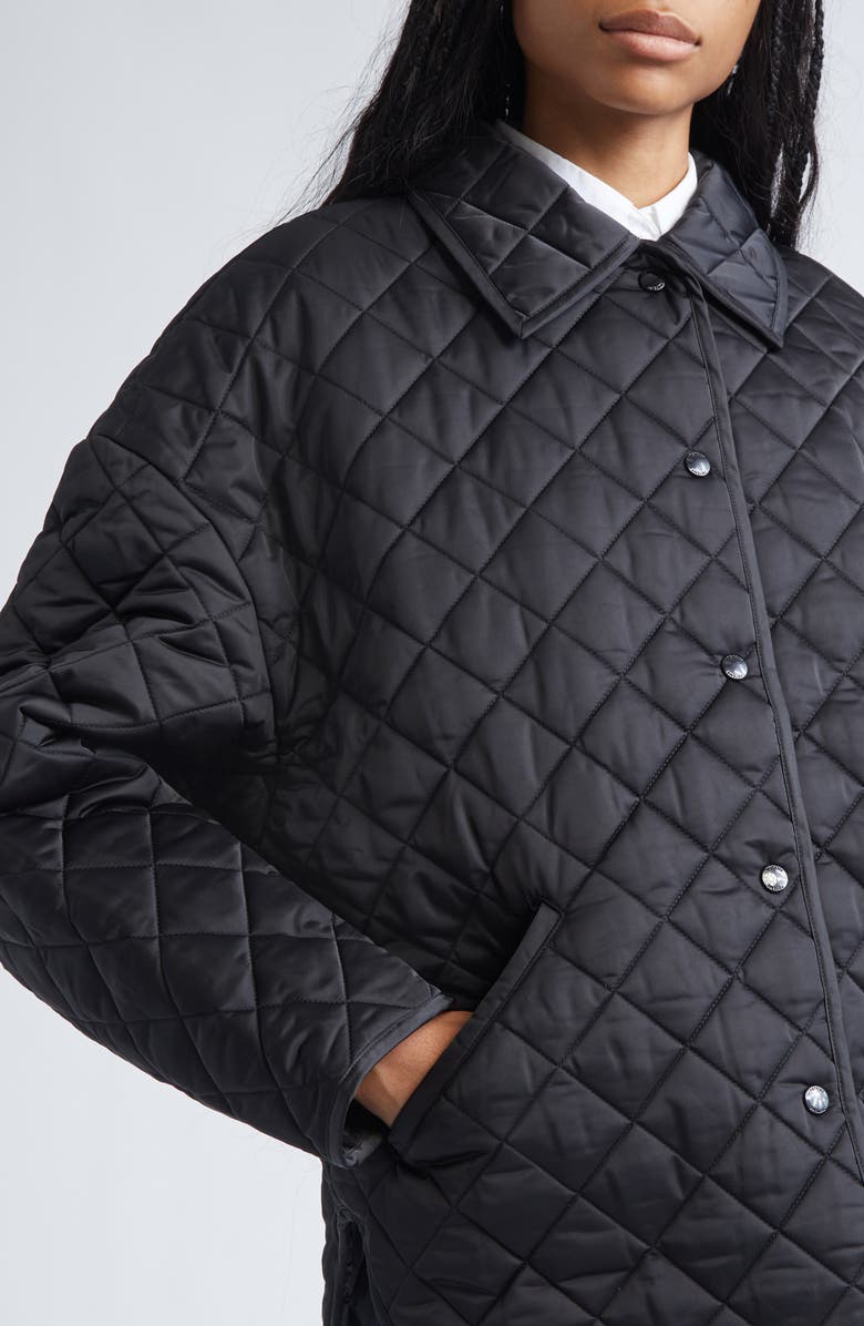 TOTEME Oversize Quilted Jacket, Alternate, color, Black