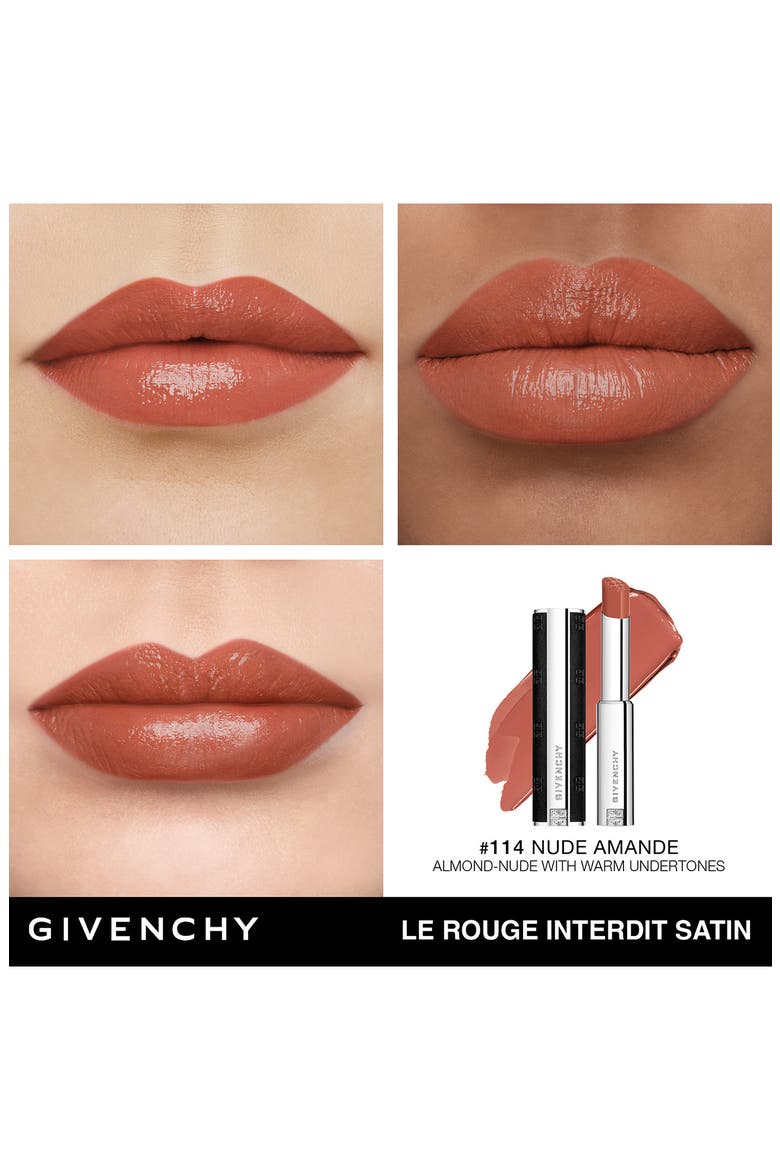 Le Rouge Interdit Satin Lipstick, Alternate, color, N114 NUDE AMANDE