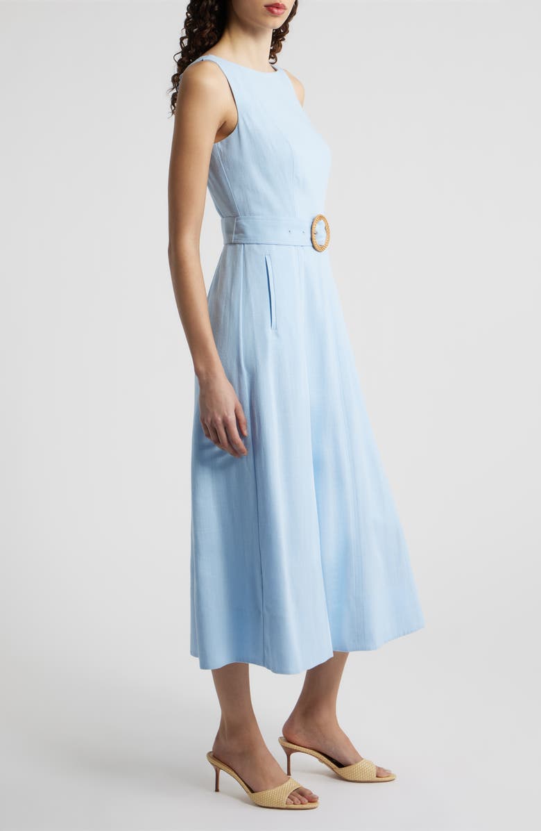 Eliza J Sleeveless Midi Dress, Alternate, color, Chambray Blue