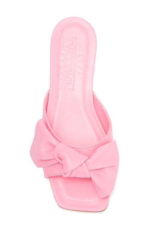 2 Twin Hearts Bow Flat Sandal In Pink