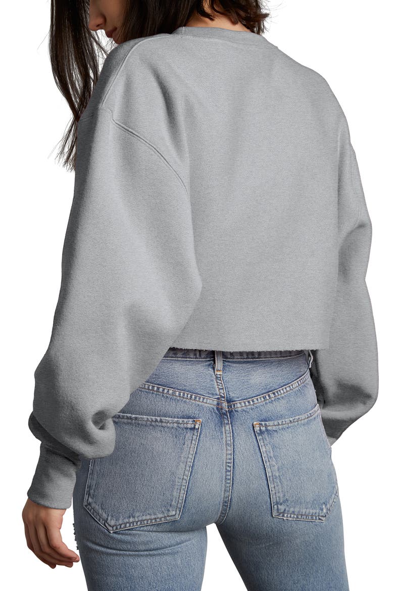 Reverse Weave® Crop Sweatshirt, Alternate, color, OXFORD GREY